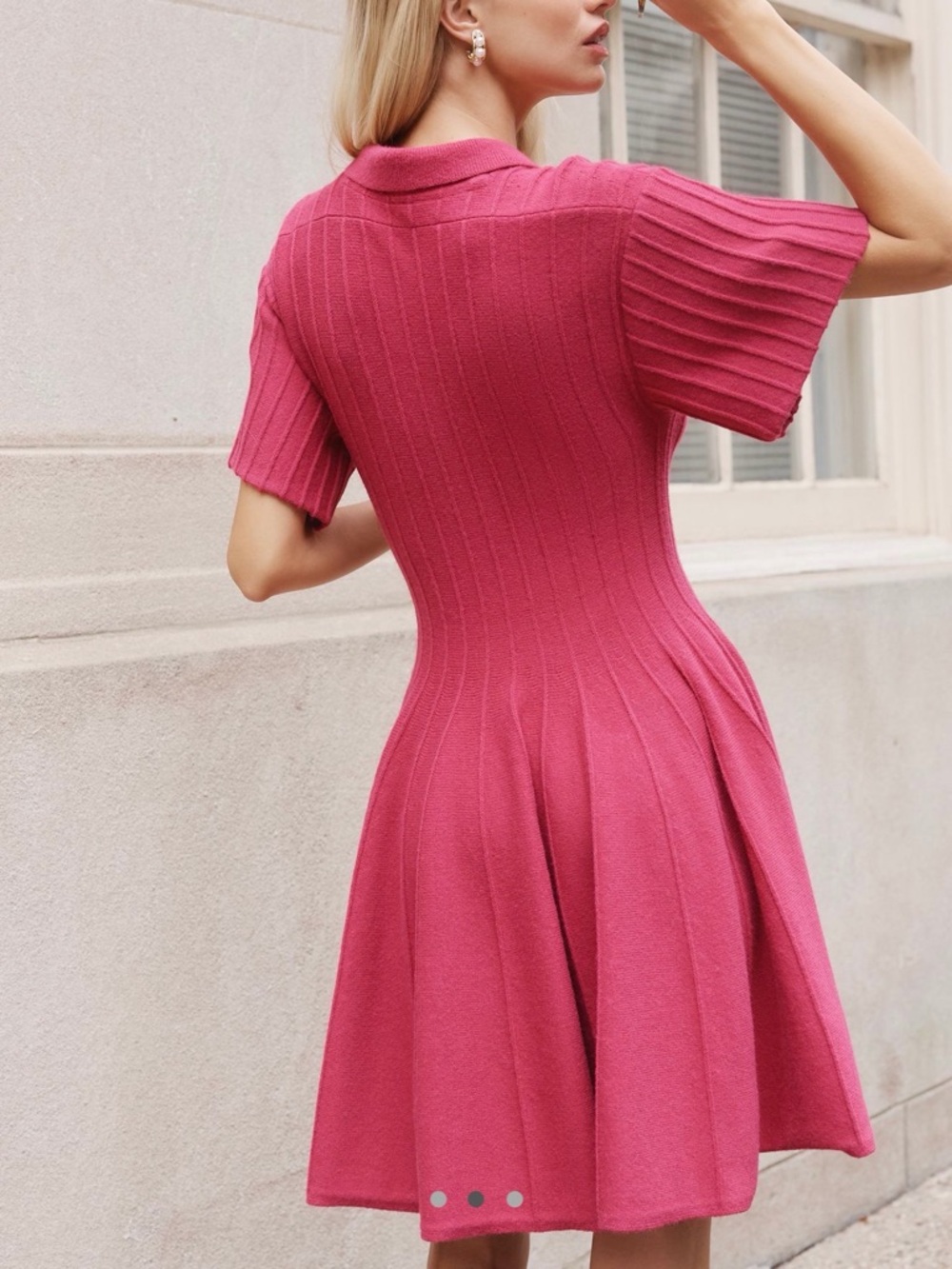 Anthropologie A-Line Mini Sweater Dress in Muted Rose Pink Preppy Women’s M NWT - Picture 2 of 12